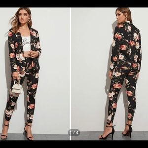 Floral Blazer & Pants Set